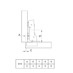 Петля 1/2 полунакладна 110 ТН 52 Sensys 86451 (9071206)
