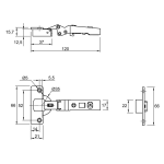 Завіса накладна Intermat 9944 W-30 кут відкривання 125* (0073936)