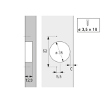 Петля для холодильника Hettich ET582 (0072134)