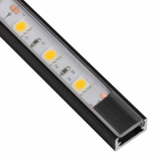Профиль для LED ленты накладной + линза черный (2м) (PROF-LINEM-OP-2M-C)