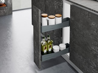 Карго фасад 150 бокове кріплення з дотягувачем Inoxa Ikona/Helios 6104HY ардезія (2 полиці)