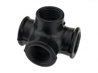 Кріплення чотирьох труб D-19мм Чорне для полиць Pipe