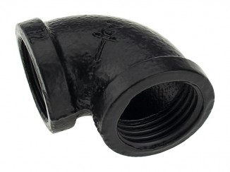 Кріплення кутове двох труб D-19мм Чорне для полиць Pipe