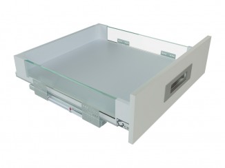 Висувний ящик з скляними боковинами GIFF Flat Box L=450мм Н=84мм білий