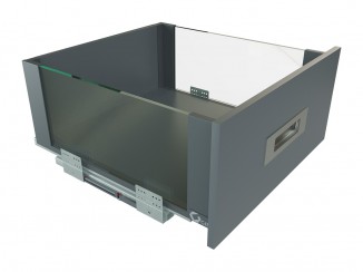 Висувний ящик з скляними боковинами GIFF Flat Box L=500мм Н=199 мм графіт