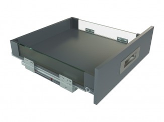 Висувний ящик з скляними боковинами GIFF Flat Box L=500мм Н=84мм графіт