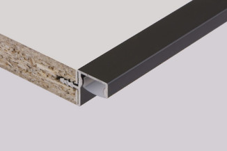 Профіль для фасадів без ручок (ФБР) в верхній модуль під LED-підсвітку L=5950мм чорний