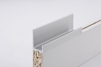 Врізний торцевий профіль ручка Н2 алюмінієвий L=5950мм алюміній (срібло) для плити 18мм