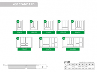 Вкладиш для вилок та ложок STANDART 70 білий (WS-430 T1 70*430)