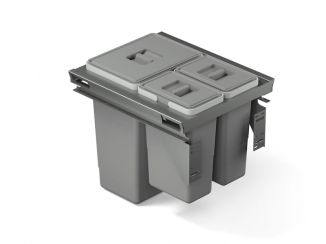 Смітник Рама 50 + мусорні баки (24л+8л+8л) графіт (PKK-1650 P32)