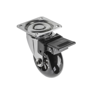 Колесо GTV меблеве Бразилія чорне 50мм з гальмом (KM-RD-50-CF-20)