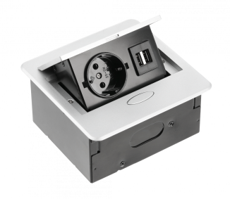 Подовжувач GTV AVARO 1 розетка SCHUKO 2xUSB провід 1,5м Алюміній (AE-PB1SAVA-53)