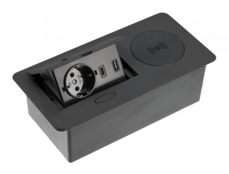 Подовжувач GTV AVARO PLUS 1 розетка SCHUKO USB A+C WC 5W провід 1,5м Чорний (AE-PB1SAVAP-20)