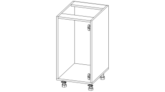 Н02_2БФ Модуль нижній без полиць 400*820*510 Білий