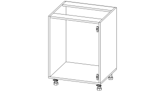 Н02_2БФ Модуль нижній без полиць 600*820*510 Білий