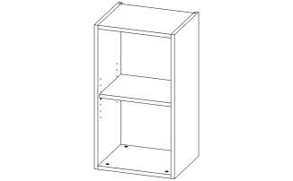 В02 Модуль верхній з 1 полицею 400*720*332 Білий