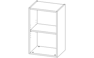 В02 Модуль верхній з 1 полицею 450*720*332 Білий