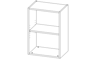 В02 Модуль верхній з 1 полицею 500*720*332 Білий