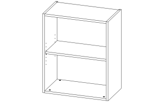 В02 Модуль верхній з 1 полицею 600*720*332 Білий