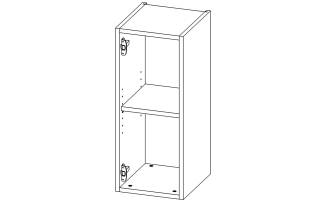 В02_1БФ Модуль верхній з 1 полицею 300*720*332 Білий