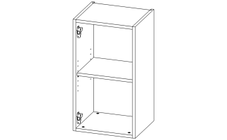 В02_1БФ Модуль верхній з 1 полицею 400*720*332 Білий