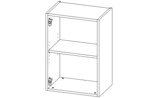 В02_1БФ Модуль верхній з 1 полицею 500*720*332 Білий