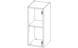 В02_2БФ Модуль верхній з 1 полицею 300*720*332 Білий