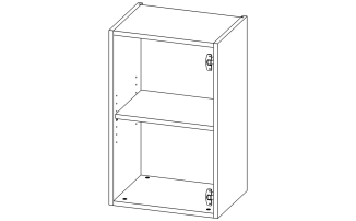 В02_2БФ Модуль верхній з 1 полицею 450*720*332 Білий