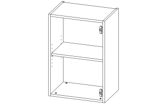 В02_2БФ Модуль верхній з 1 полицею 500*720*332 Білий