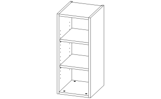 В03 Модуль верхній з 2 полицями 300*720*332 Білий