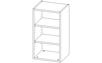 В03 Модуль верхній з 2 полицями 400*720*332 Білий