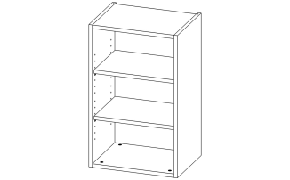 В03 Модуль верхній з 2 полицями 450*720*332 Білий