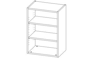 В03 Модуль верхній з 2 полицями 500*720*332 Білий