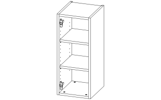 В03_1БФ Модуль верхній з 2 полицями 300*720*332 Білий