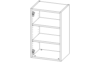 В03_1БФ Модуль верхній з 2 полицями 450*720*332 Білий