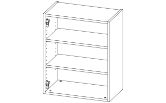 В03_1БФ Модуль верхній з 2 полицями 600*720*332 Білий