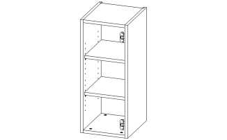 В03_2БФ Модуль верхній з 2 полицями 300*720*332 Білий