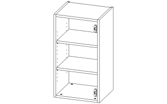 В03_2БФ Модуль верхній з 2 полицями 400*720*332 Білий