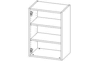 В03_1БФ Модуль верхній з 2 полицями 500*720*332 Білий