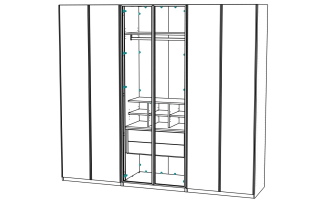 Шафа 1 з скляними фасадами
