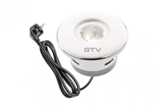 Подовжувач GTV круглий врізний SHUTTER, 1xSCHUKO білий (AE-GM1SSHU-10)