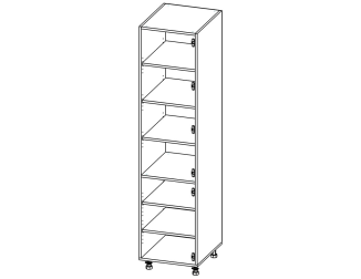 П06_2БФ Пенал з 6 полками 500*2100*582 Білий