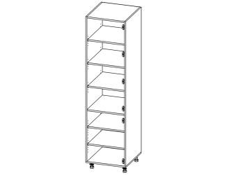 П06_2БФ Пенал з 6 полками 550*2100*582 Білий