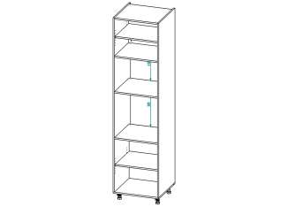 П02 Пенал під духовку та СВЧ піч 600*2400*582 Білий