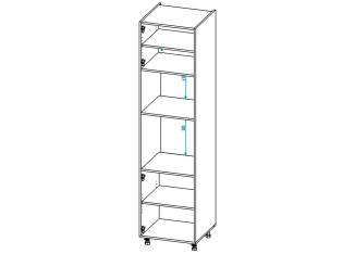 П02_1БФ Пенал під духовку та СВЧ піч 600*2400*582 Білий