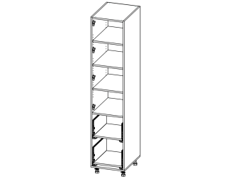 П07_1БФ Пенал з 4 полками та 2ящ. 450*2100*582 Білий