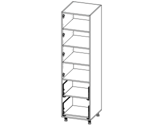 П07_1БФ Пенал з 4 полками та 2ящ. 550*2100*582 Білий