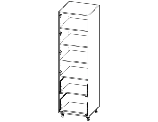 П07_1БФ Пенал з 4 полками та 2ящ. 600*2100*582 Білий