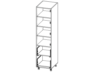 П07_2БФ Пенал з 4 полками та 2ящ. 500*2100*582 Білий