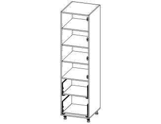 П07_2БФ Пенал з 4 полками та 2ящ. 550*2100*582 Білий